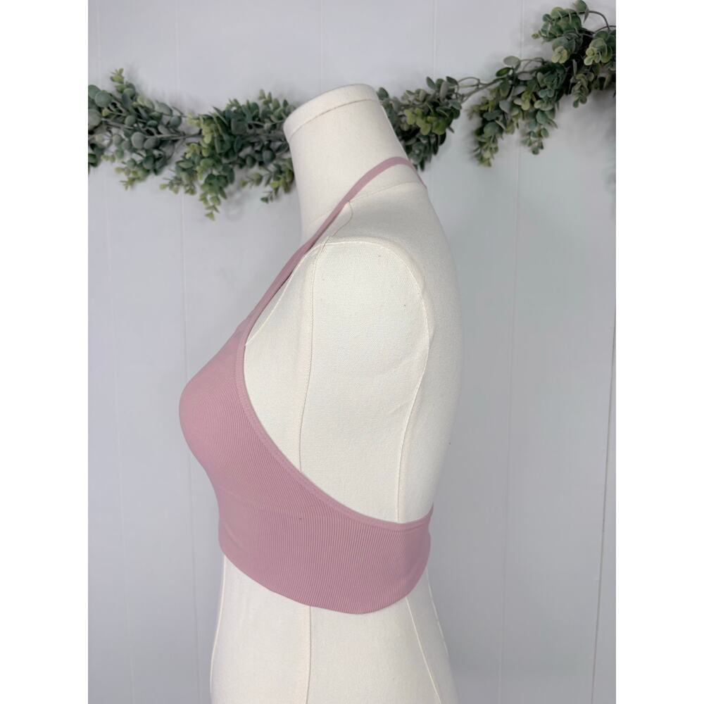 🧺 5 for $25 Sale Free People Ribbed Seamless Halter T Back Bralette XS/S Pink - Picture 5 of 8